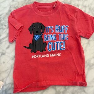Red Kids T-Shirt with Dog Print- Portland, Maine